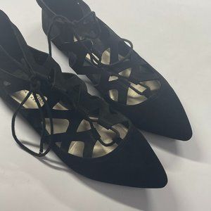 Christian Siriano Flat Black Lace Shoes Size 8.5